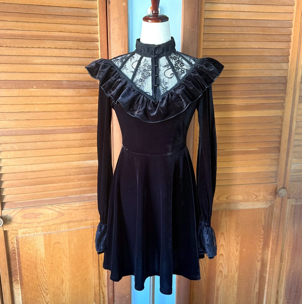 Dark In Love Gothic Lolita Victorian Vampire Black Velvet Yours Truly Dress